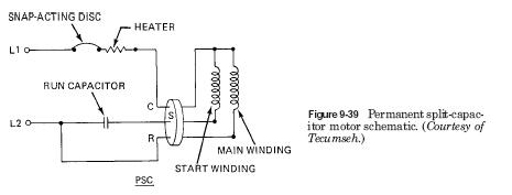 permanent slip capacitor motor schematic